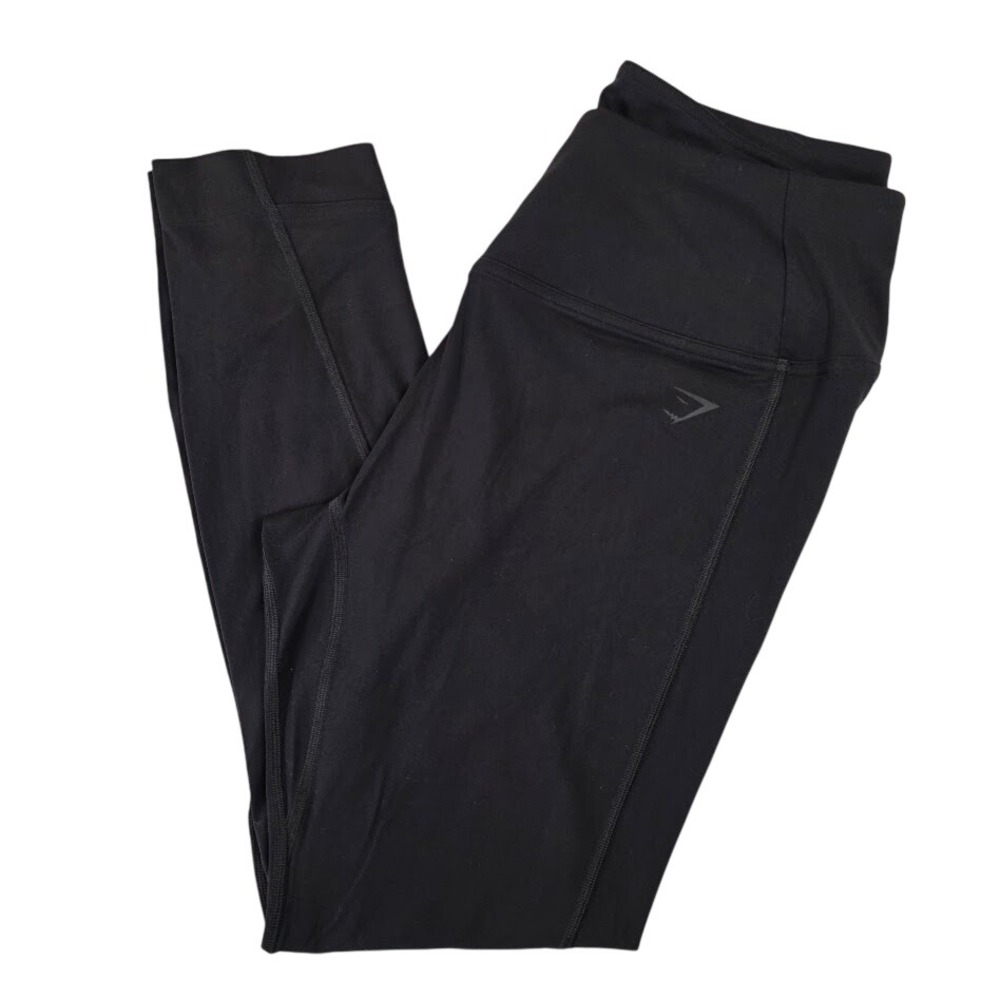Gymshark Womens XL Leggings Black Crossover High Rise Activewear B4A8U